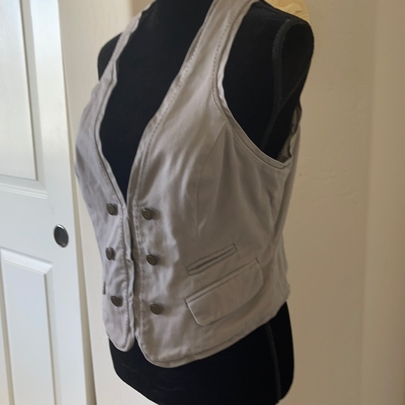 New York & Company 💯% Cotton Taupe Vest SZ 10 - Picture 4 of 14